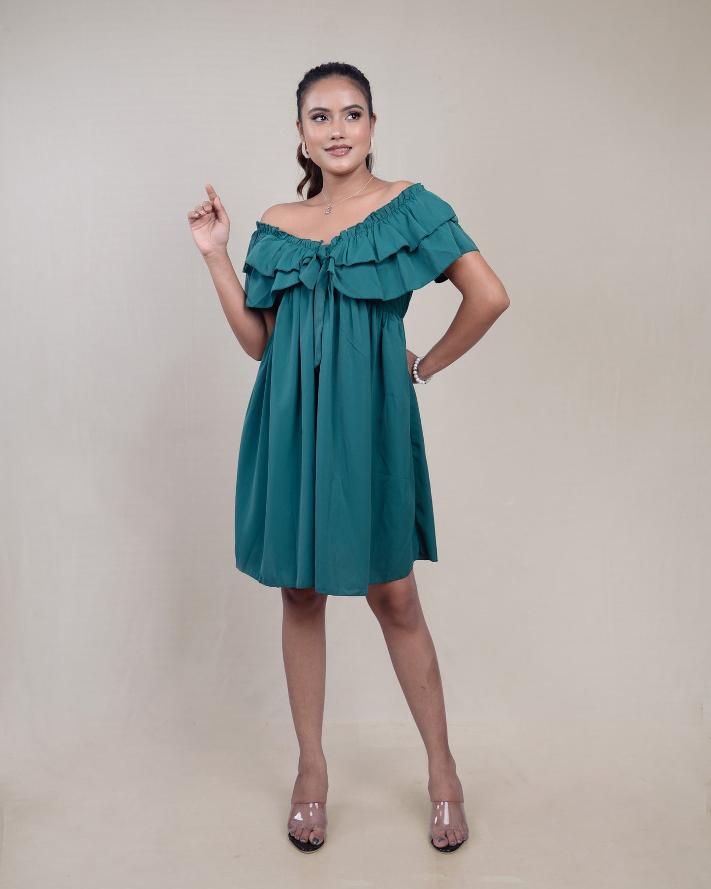 Tiered Charm Off-Shoulder Dress