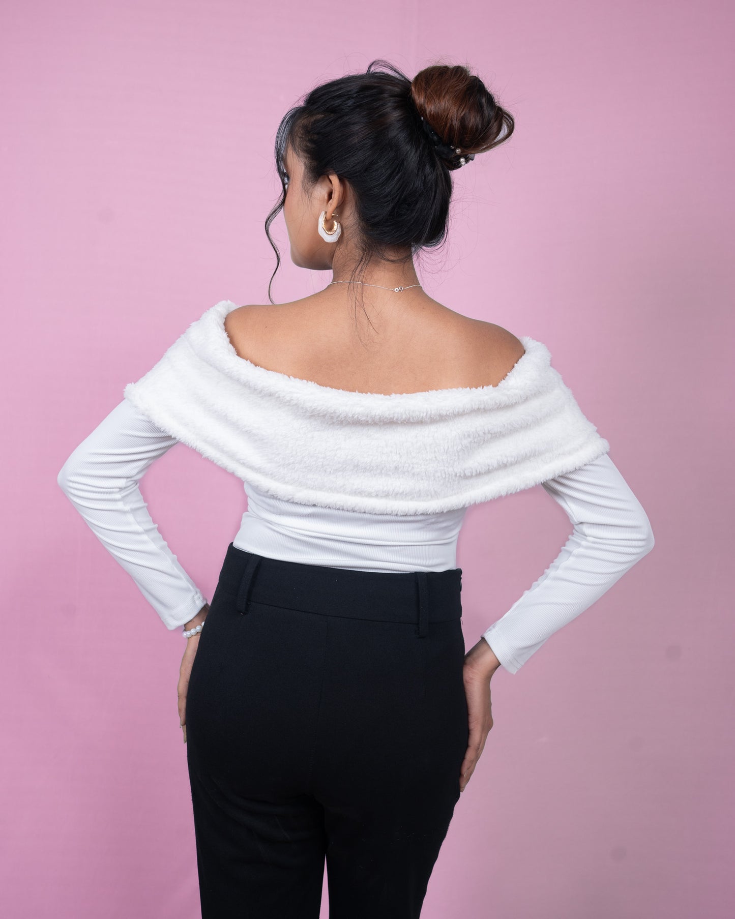 Velvet Luxe Foldover Off-Shoulder Bodysuit