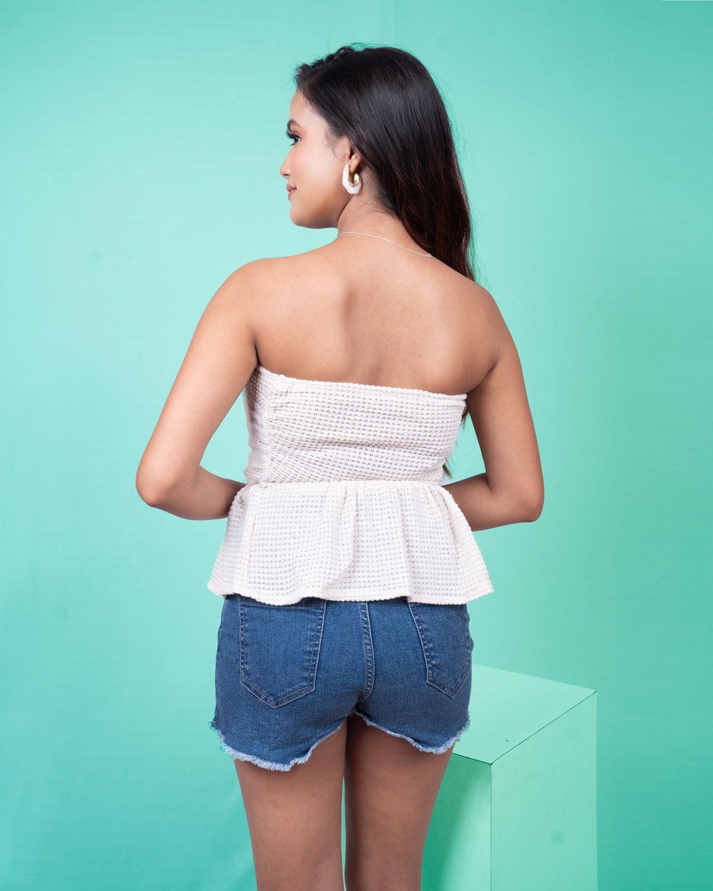 Velva Peplum Tube Top