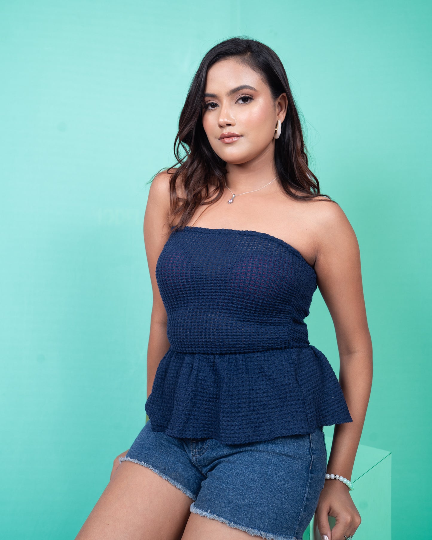 Velva Peplum Tube Top