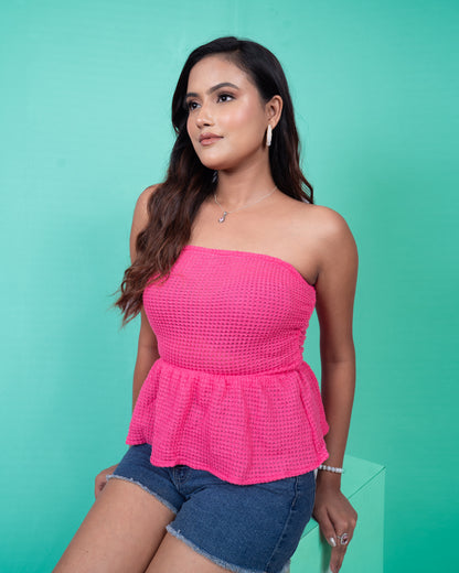 Velva Peplum Tube Top