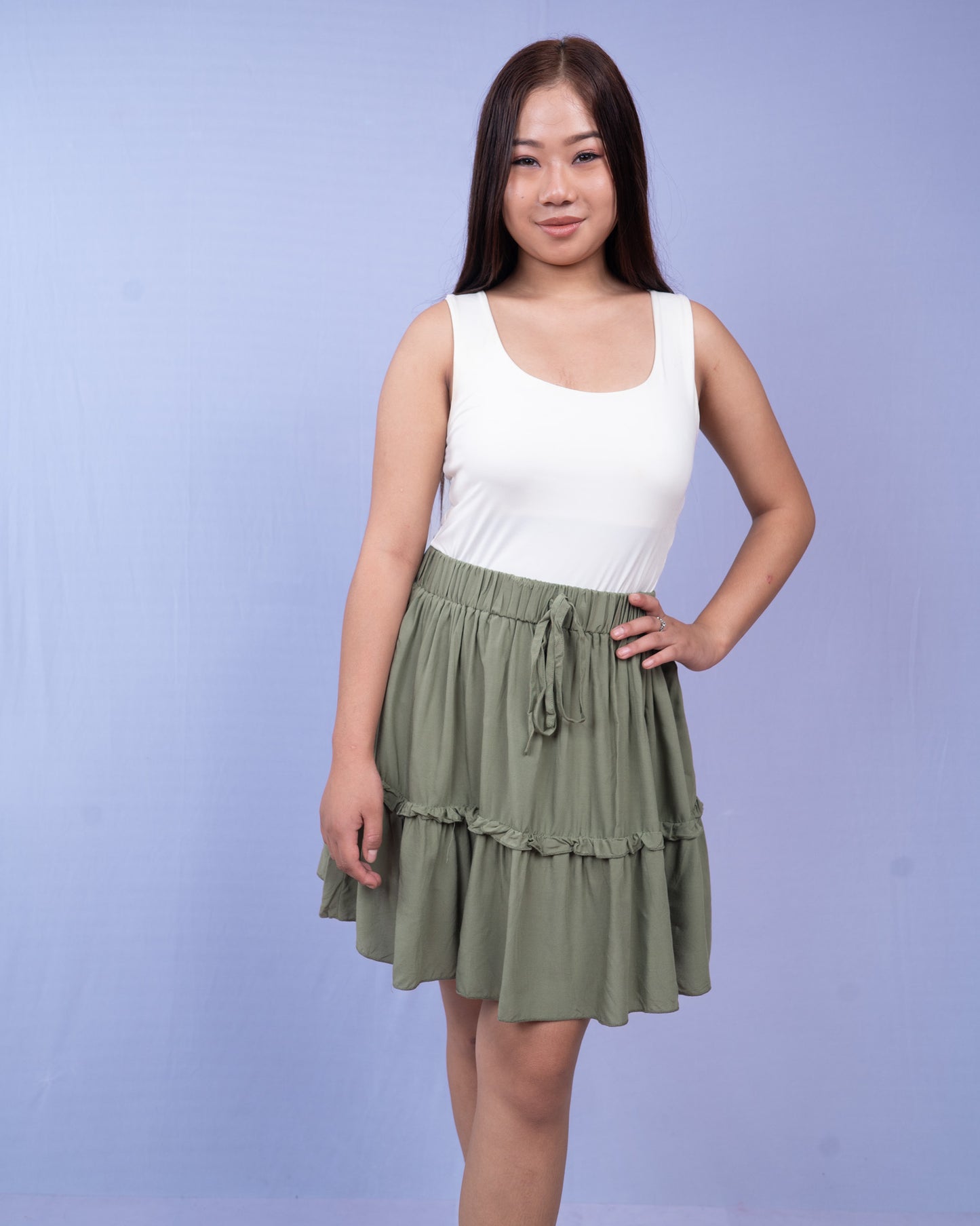 Belle Cascade Tiered Drawstring Skirt