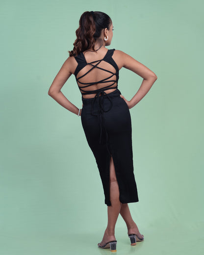 Serenity Lace-Up Backless Gown