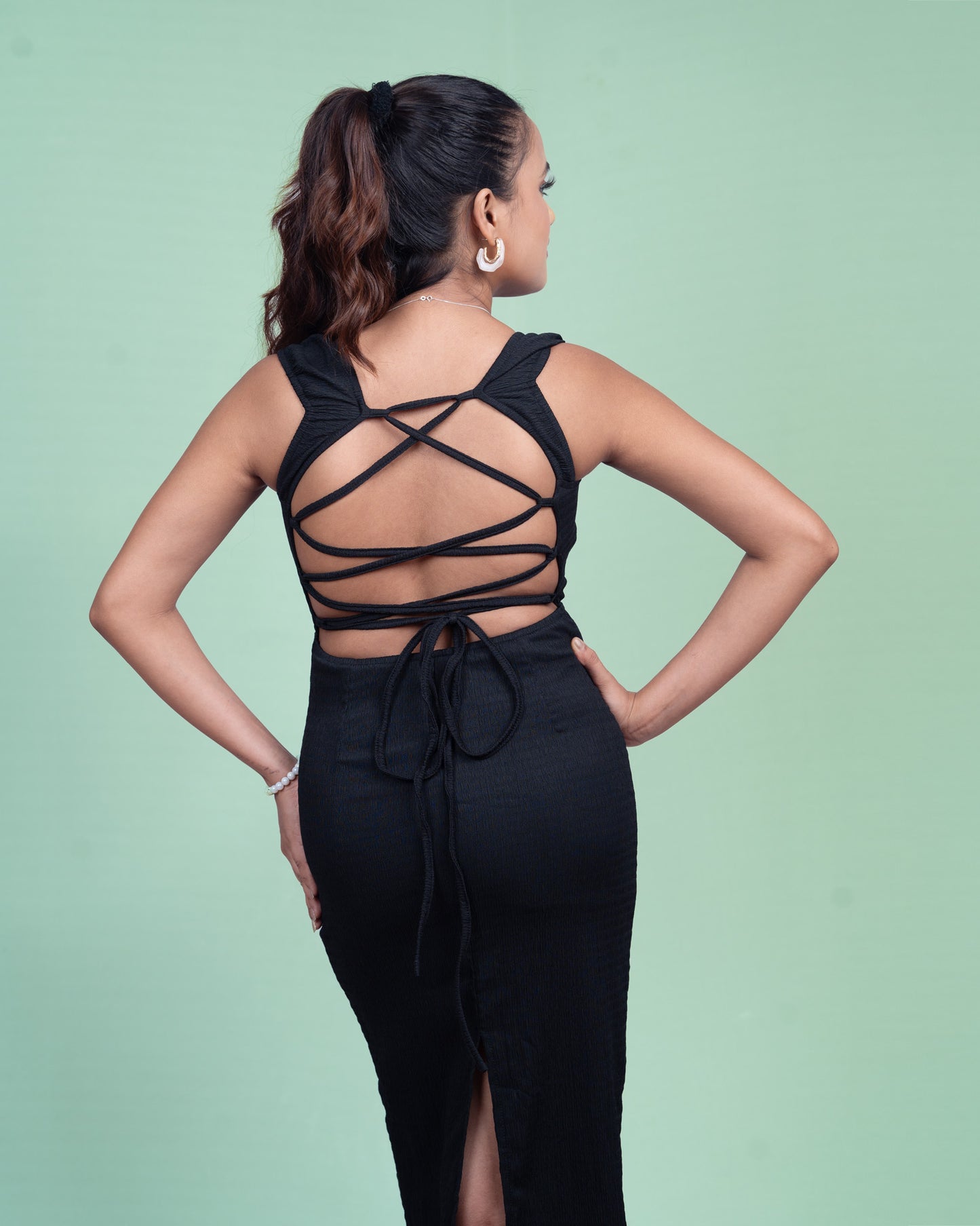 Serenity Lace-Up Backless Gown