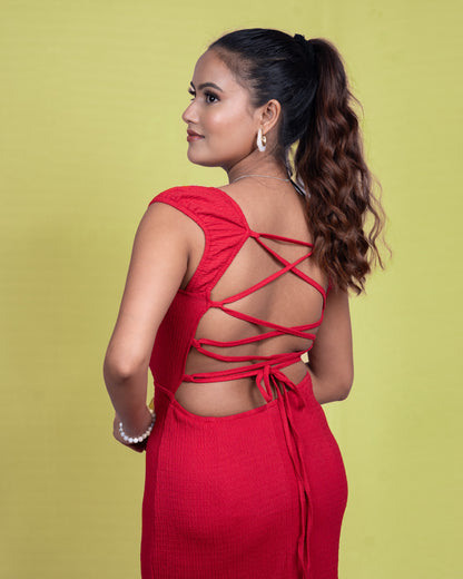 Serenity Lace-Up Backless Gown