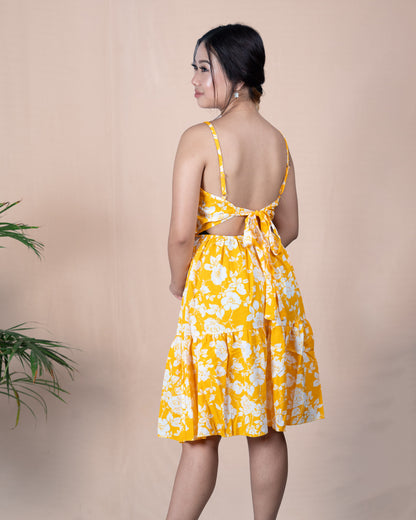 Floral A-Line Sundress with Spaghetti Straps