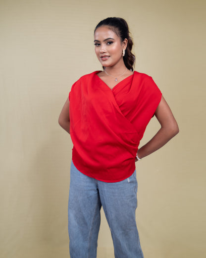 Serene Flow Surplice  Neck Top