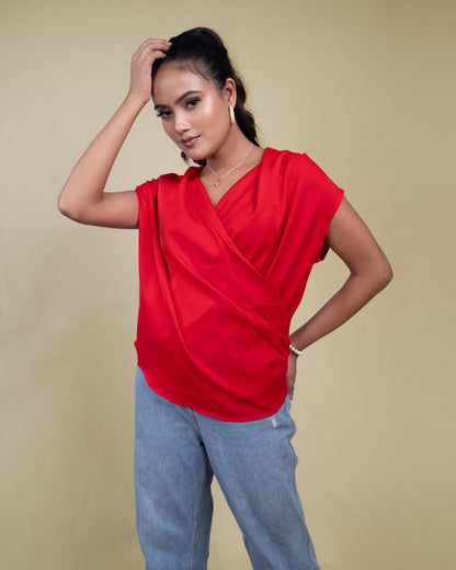 Serene Flow Surplice  Neck Top