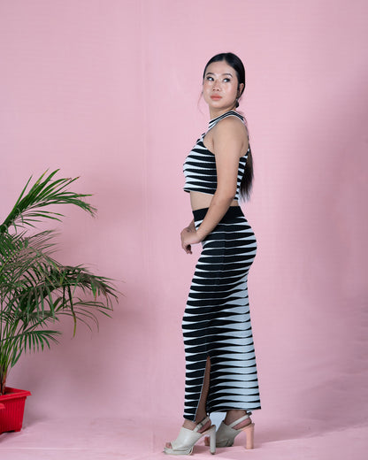 Neon Vibes Striped Maxi Set