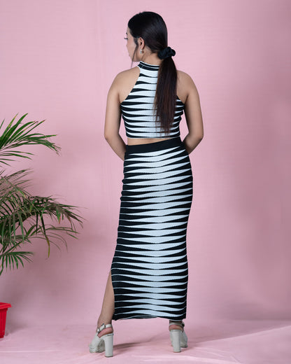 Neon Vibes Striped Maxi Set