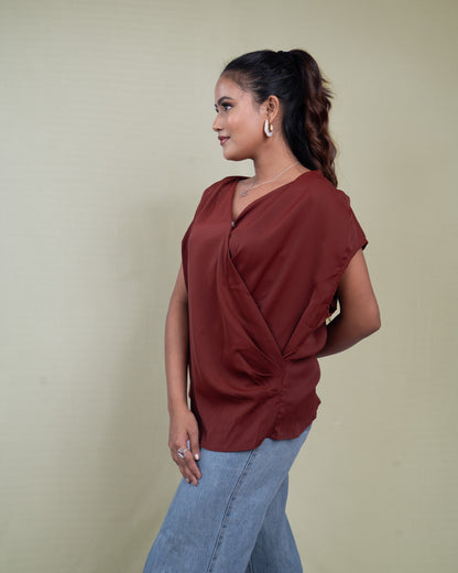 Serene Flow Surplice  Neck Top