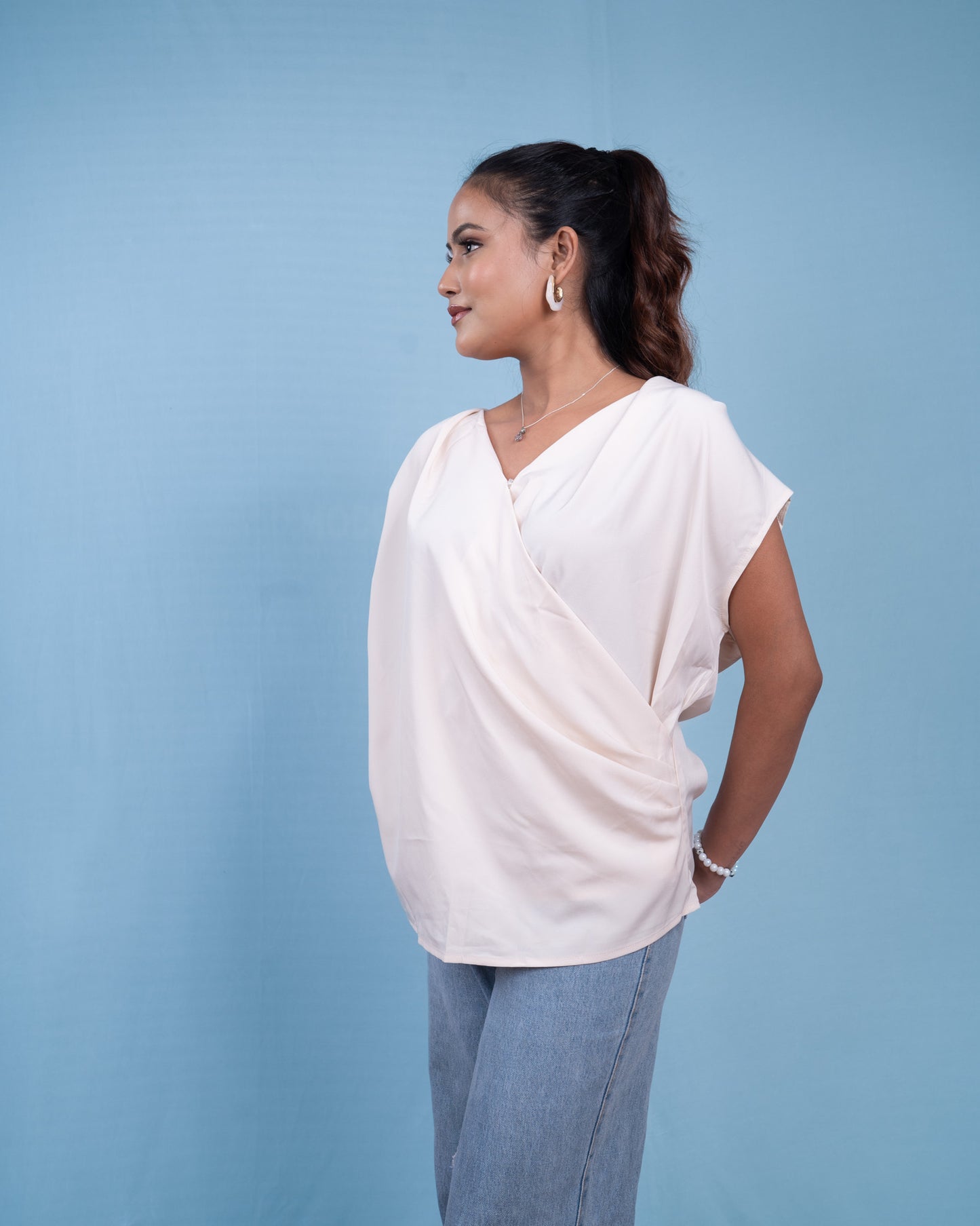 Serene Flow Surplice  Neck Top