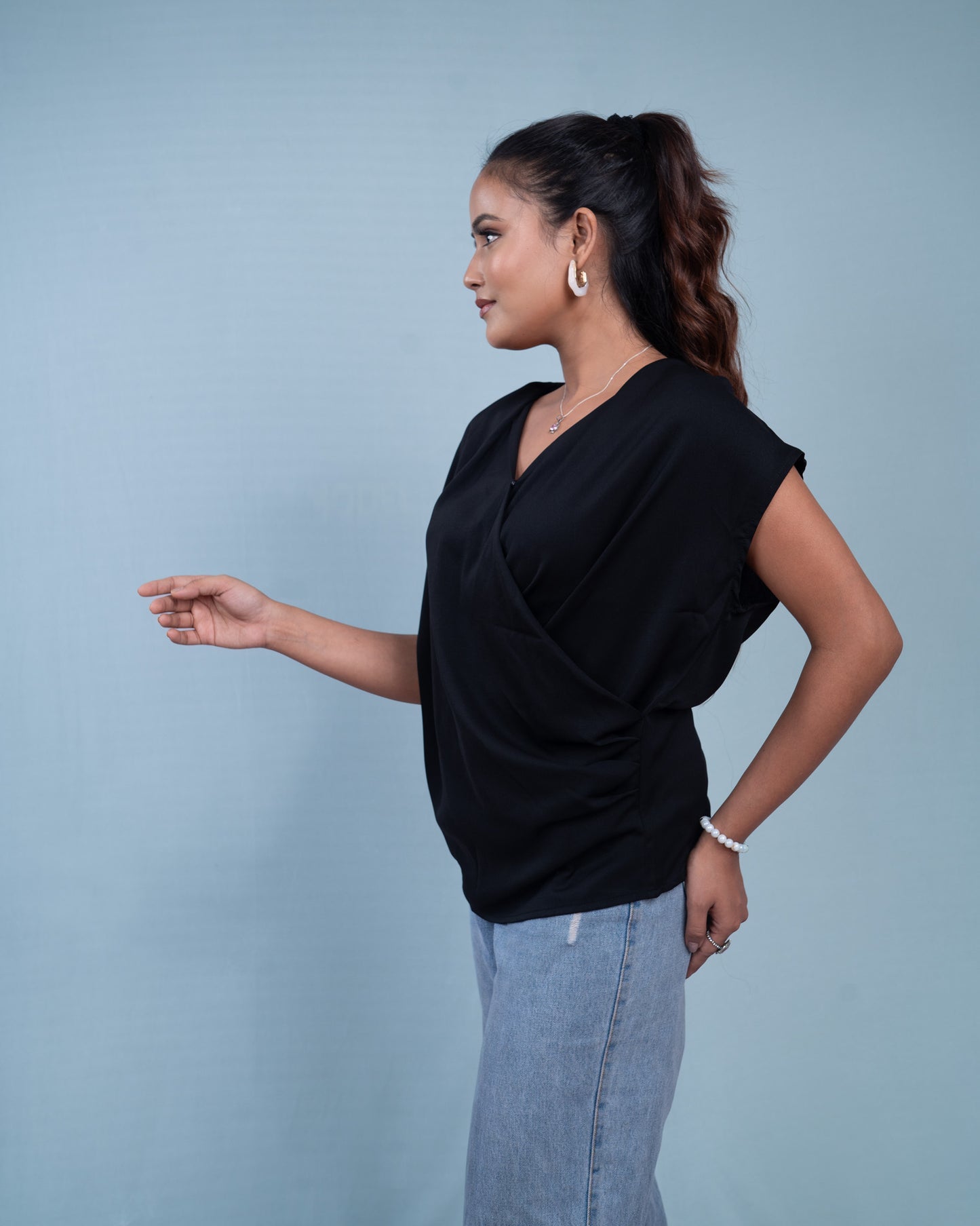 Serene Flow Surplice  Neck Top