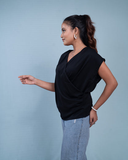 Serene Flow Surplice  Neck Top