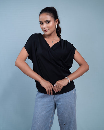 Serene Flow Surplice  Neck Top