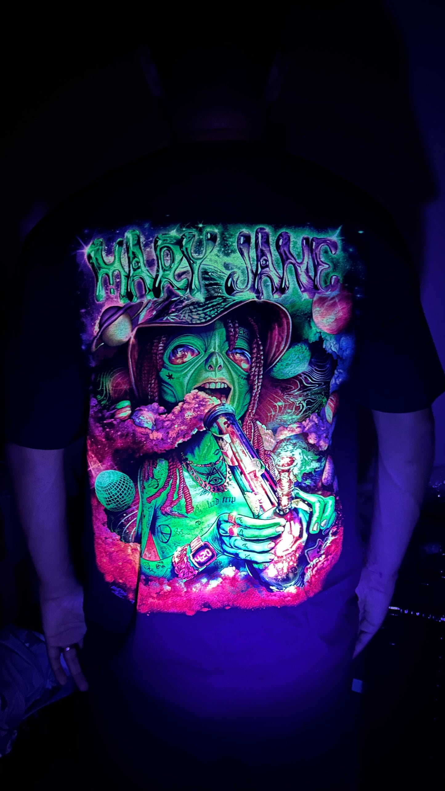 Mary Jane 4D Glow-In-The-Dark UV Reactive T-Shirt