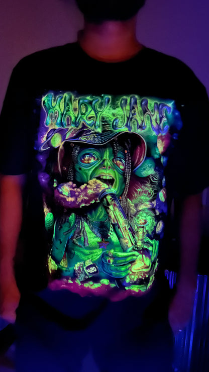 Mary Jane 4D Glow-In-The-Dark UV Reactive T-Shirt